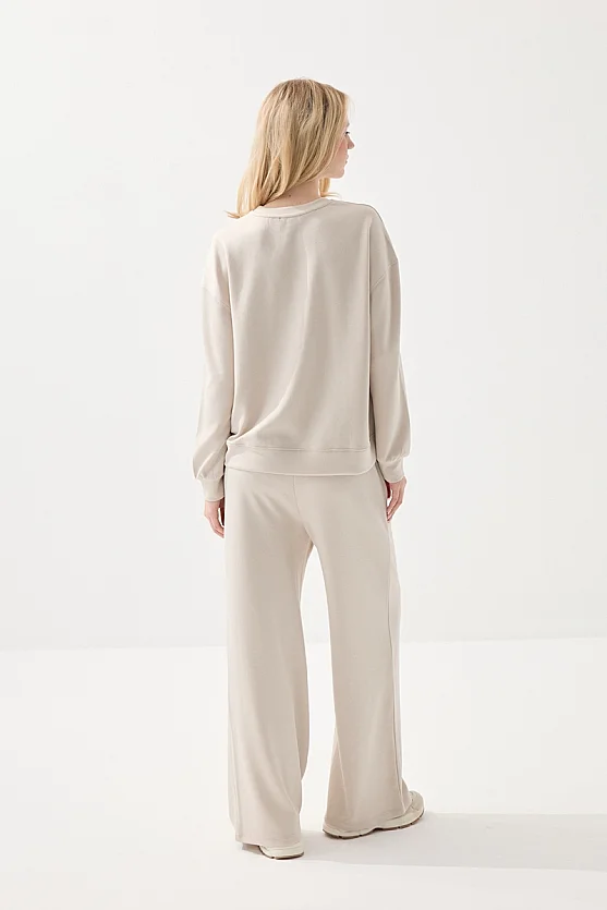 Viscose Sweatshirt - Beige - Gusto