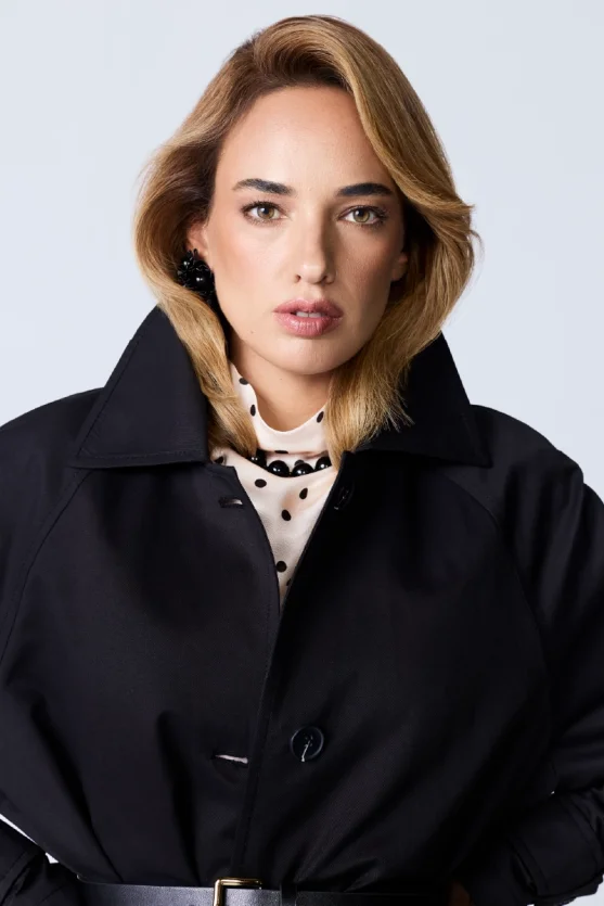 Water-Repellent Relaxed Fit Trench Coat - Black - 2