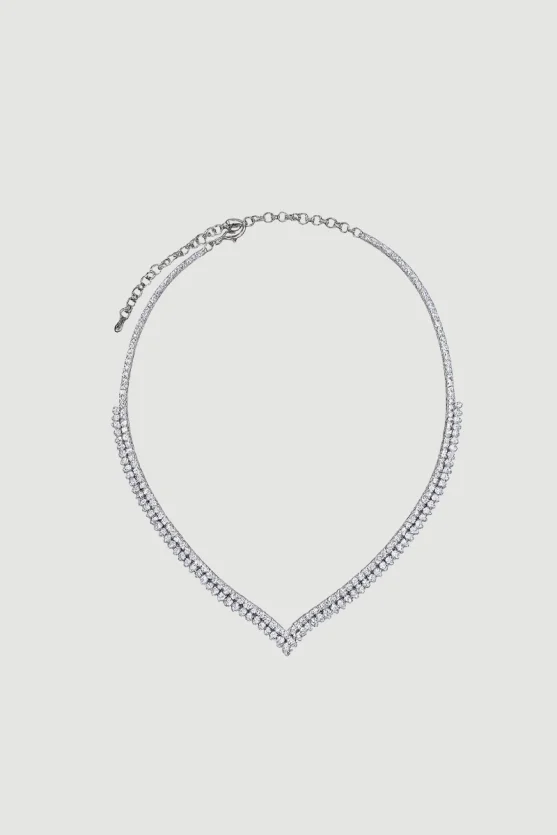 Waterfall Stone Necklace - Silver - Gusto