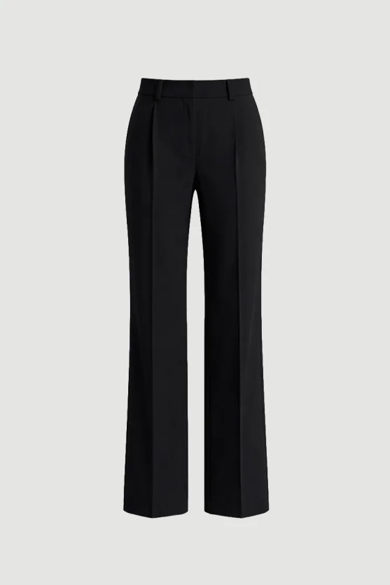 Wide Leg Crepe Pants Black - 7