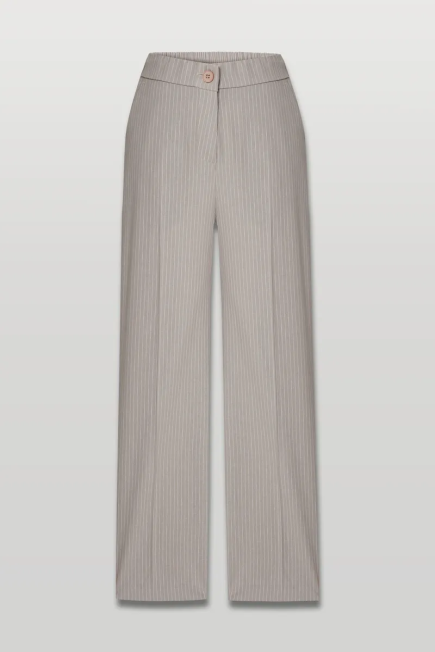 Wide Leg Striped Linen Pants - Mink Mink