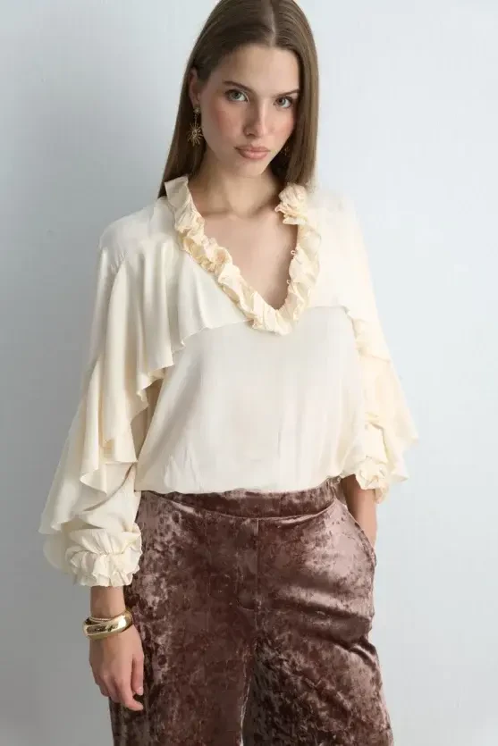 Wide Leg Velvet Pants - Dusty Rose - Gusto