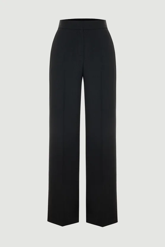 Wide Legged Sim Striped Pants Black - Gusto