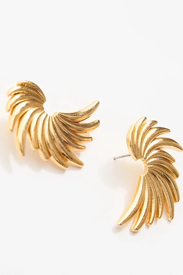 Wing Gold Earrings - Gold - 2