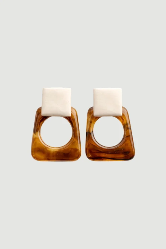 Wooden Earrings - Ecru - Gusto