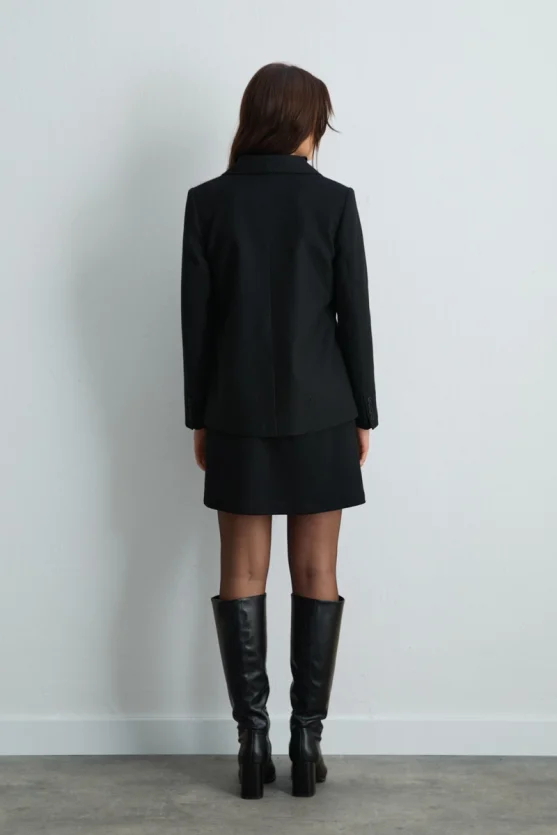 Wool Blazer Jacket Black - 8