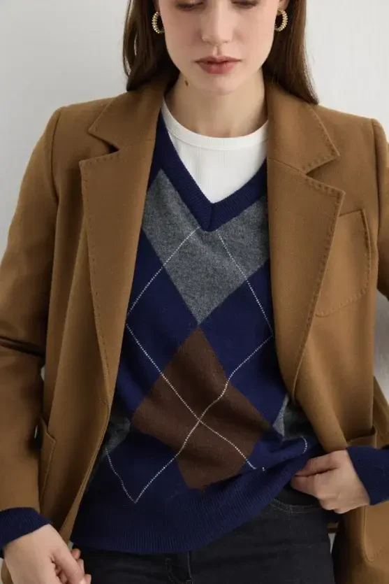 Wool Blazer Jacket - Camel - Gusto