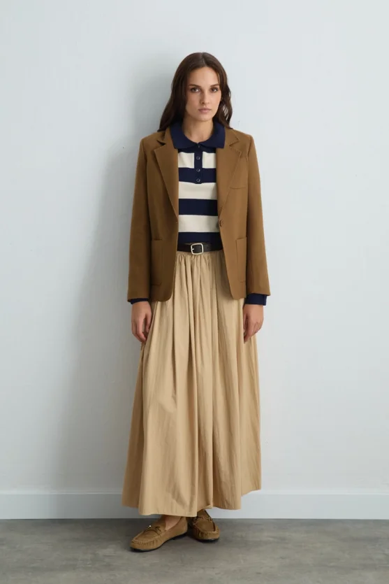 Wool Blazer Jacket Camel - 4