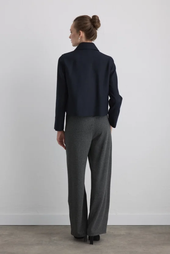 Wool Blend Coat Jacket Navy - 7