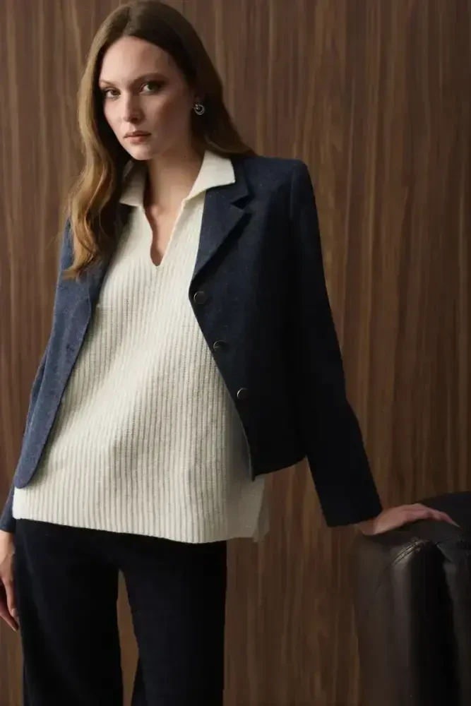 Wool Knit Vest - Ecru Ecru