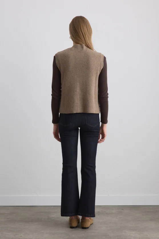 Wool Knit Vest Mink - 5