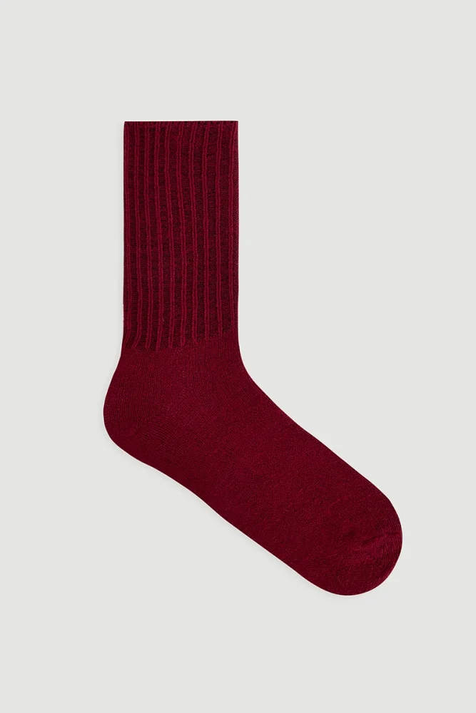 Wool Socks Burgundy