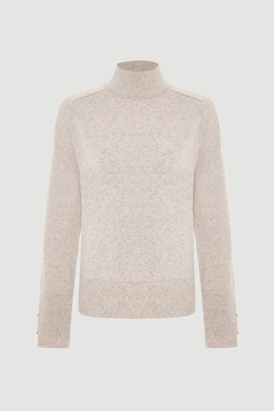Woolen Knit Blouse Beige - Gusto