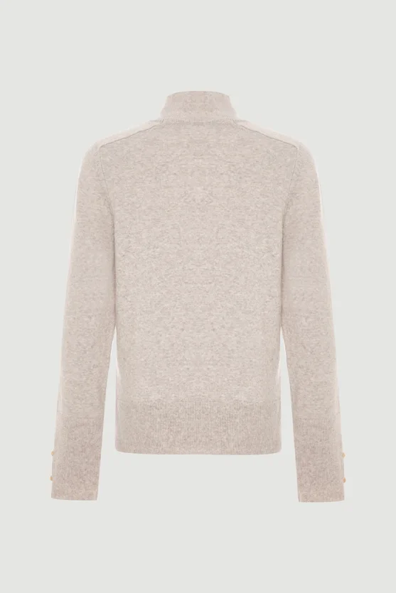 Woolen Knit Blouse Beige - 5