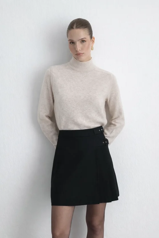 Woolen Knit Blouse Beige - Gusto