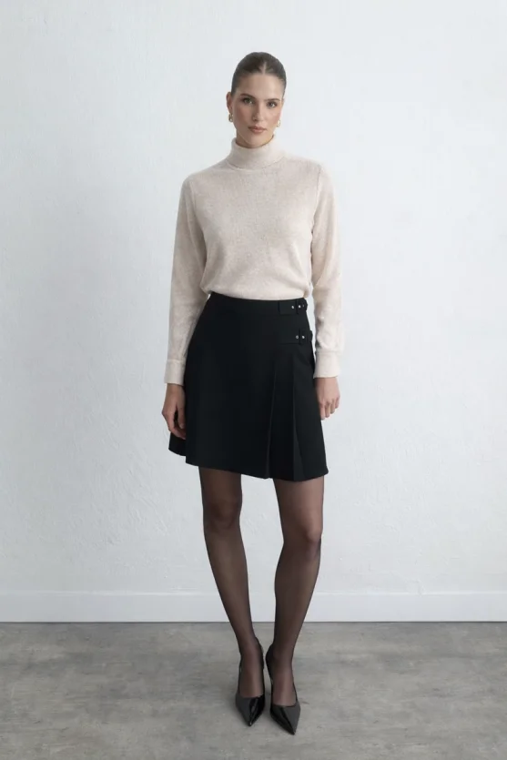 Woolen Knit Blouse Beige - 2