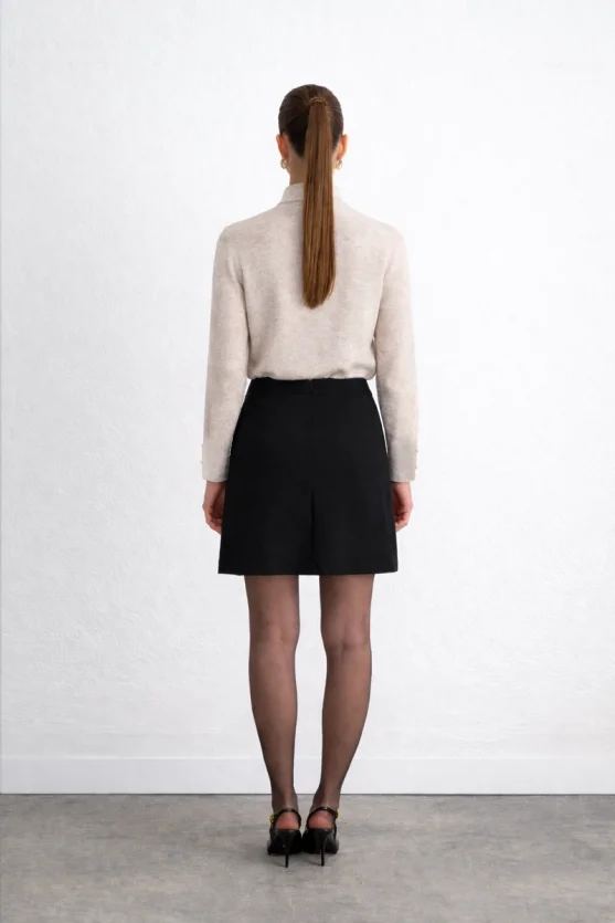 Woolen Knit Blouse Beige - 3