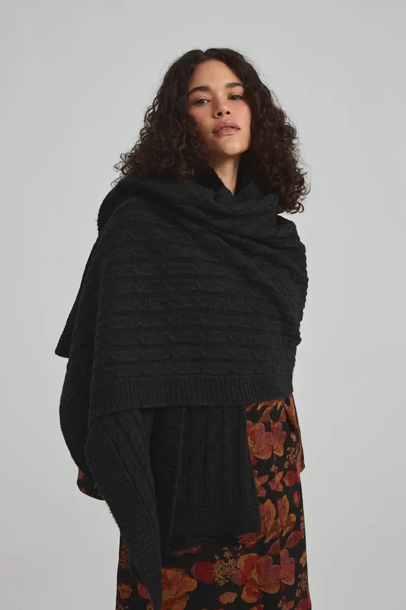 Black winter sale shawl