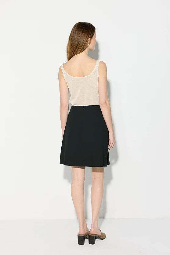 Wrap Cut Mini Skirt - Black - Gusto