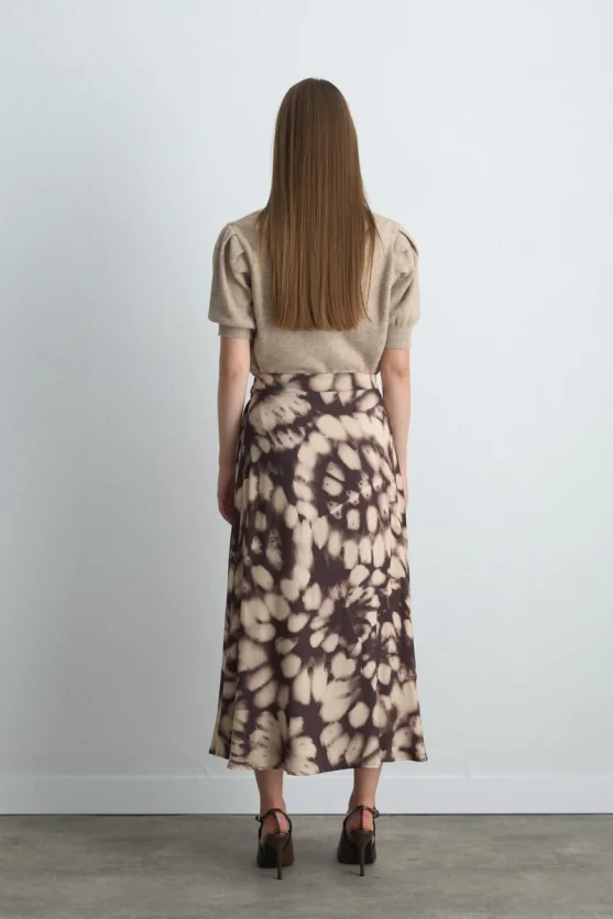 Wrap Long Viscose Skirt Brown - 4