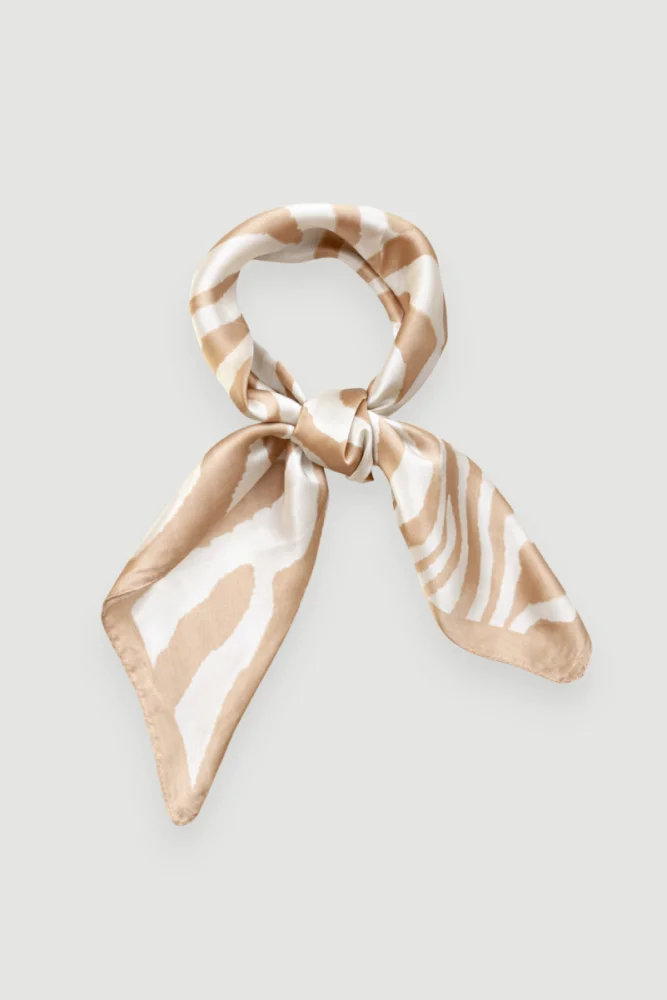 Zebra Print Scarf - Beige Beige