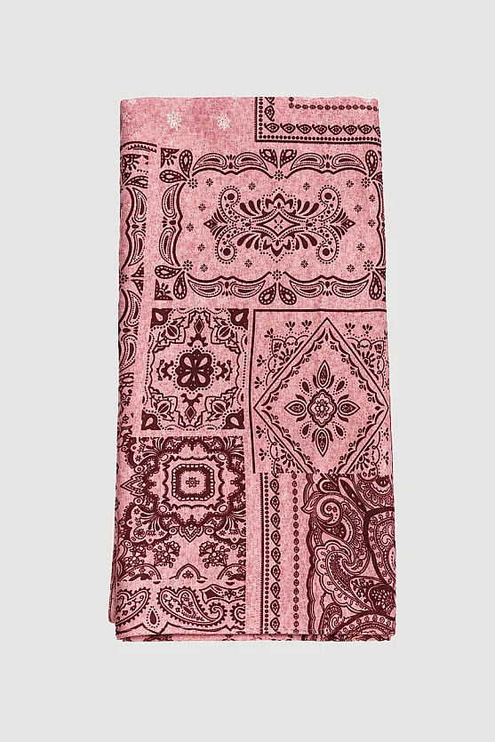 Etnik Desenli Yumuşak Dokulu Şal - Pembe - Gusto