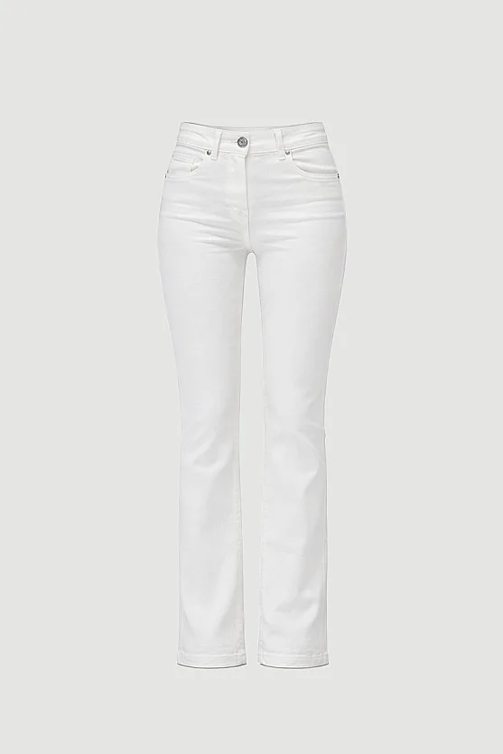 Flare Denim Pantolon - Beyaz - Gusto