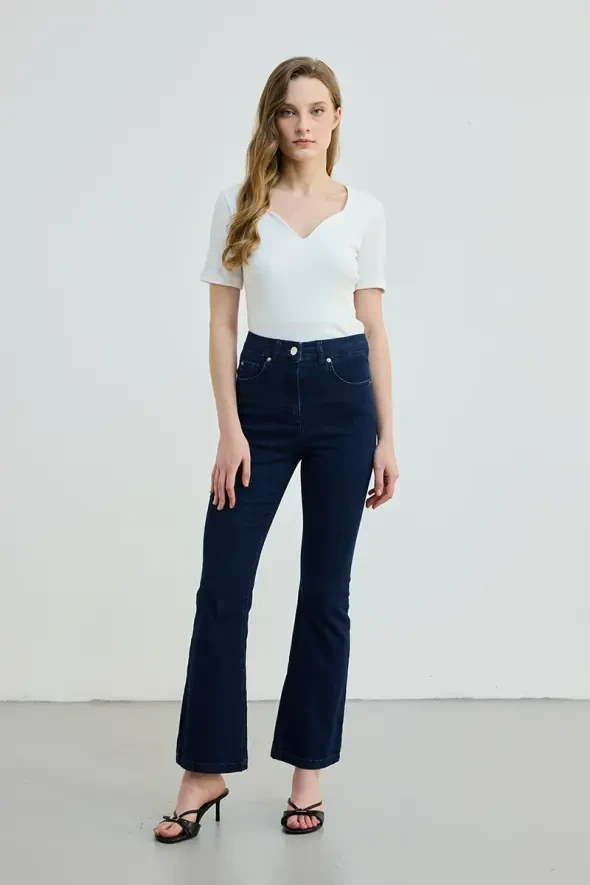 Flare Jean Pantolon - Mavi - 2