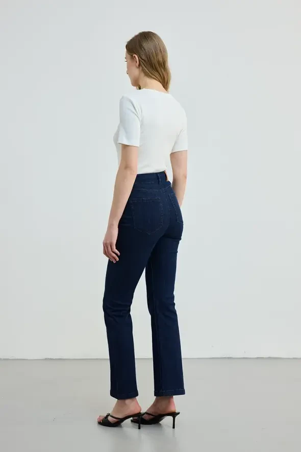 Flare Jean Pantolon - Mavi - 4