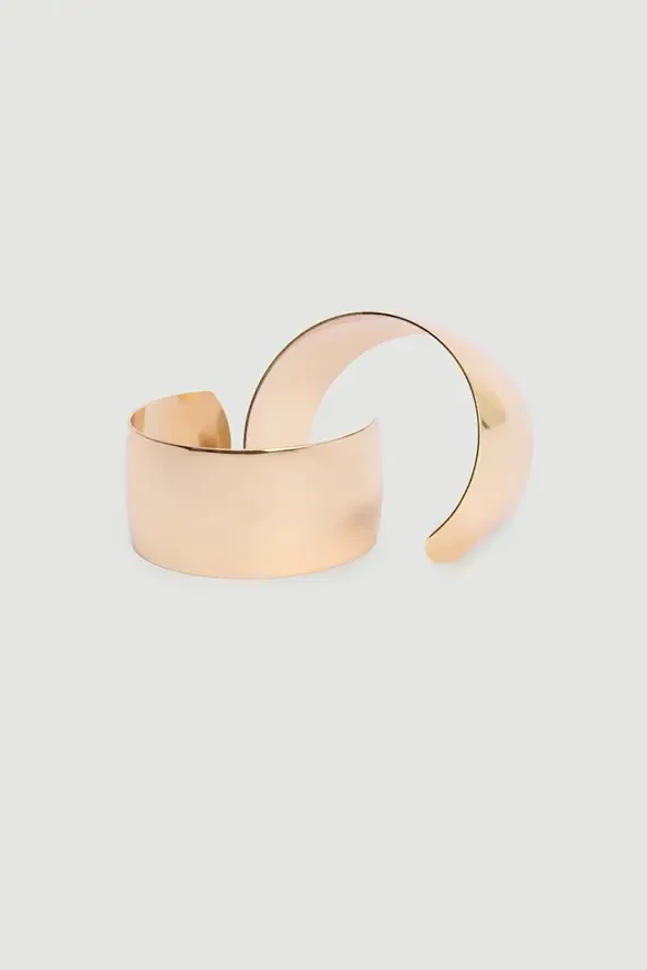 Geniş Hacimli Halka Küpe - Gold - 3