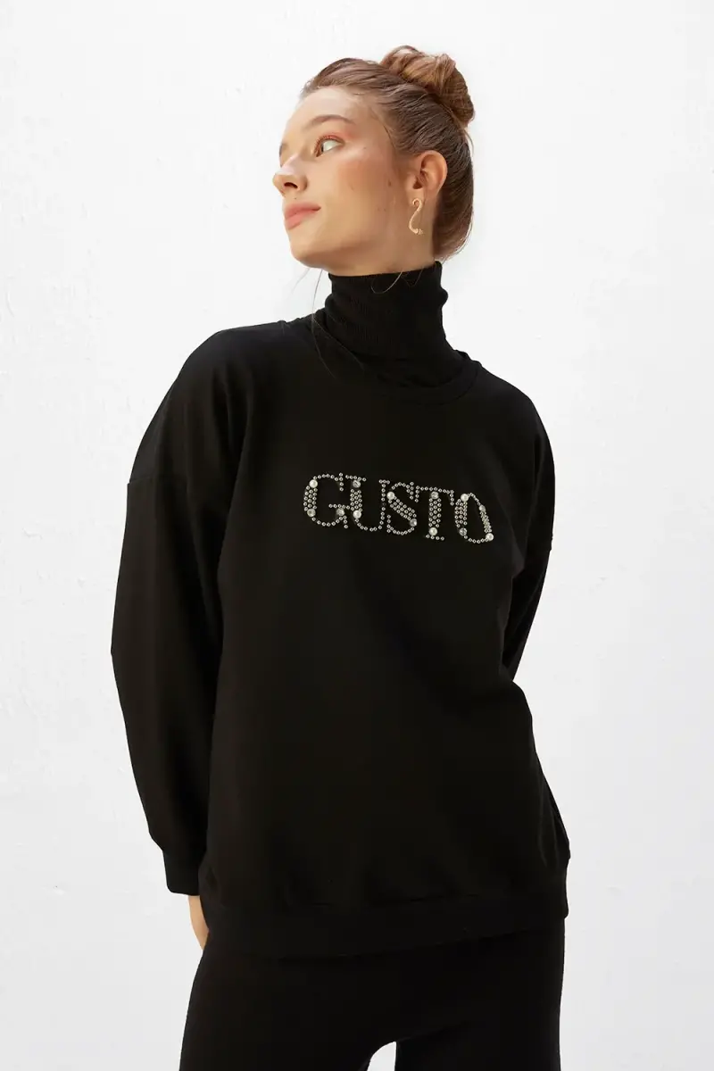 Gusto Sweatshirt - Siyah - 3