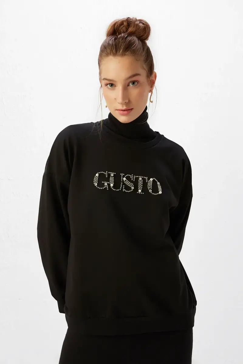 Gusto Sweatshirt - Siyah - 1