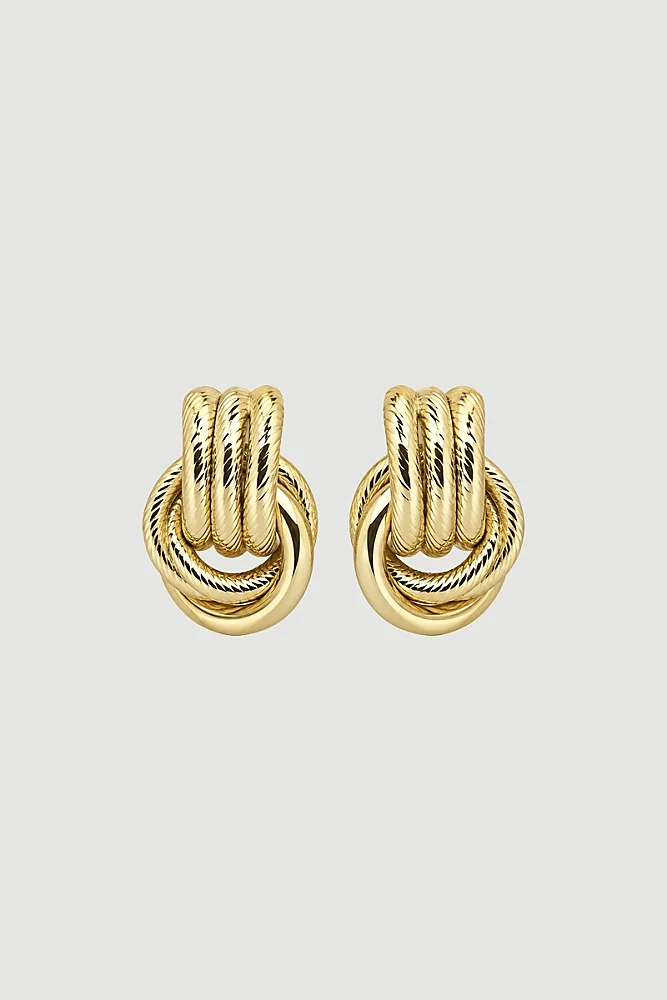 Halka Detaylı Küpe - Gold Gold