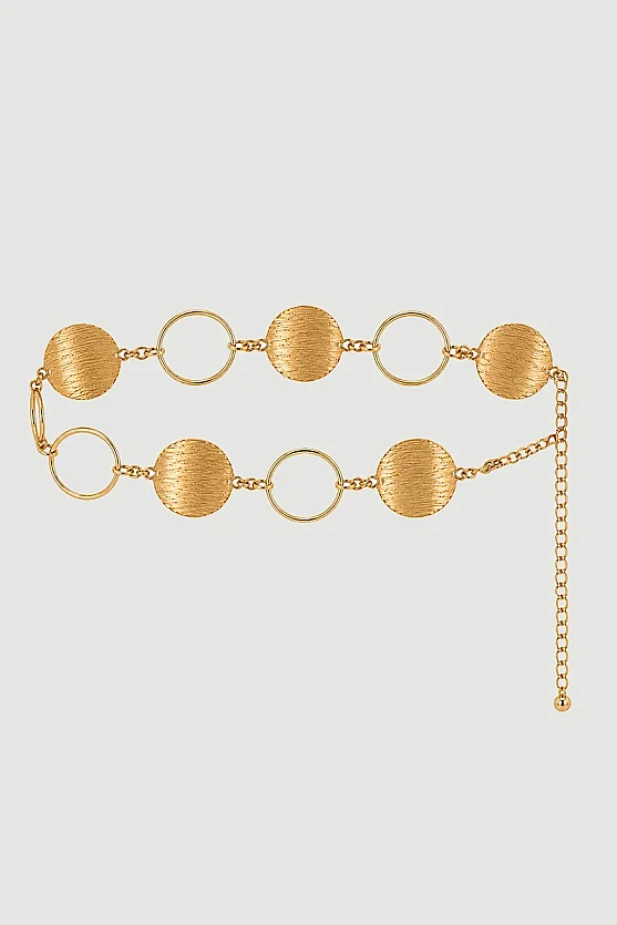 Halka Detaylı Zincir Kemer - Gold - Gusto