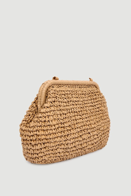 Hasır Clutch Çanta - Kahverengi - Gusto