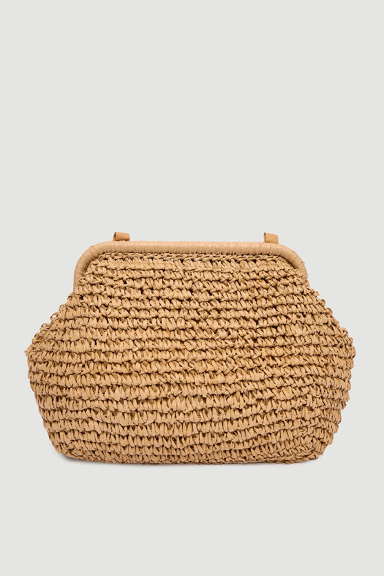 Hasır Clutch Çanta - Kahverengi - Gusto