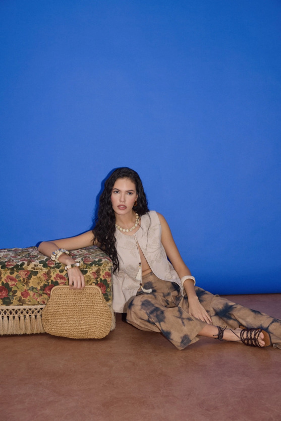 Hasır Clutch Çanta - Kahverengi - Gusto