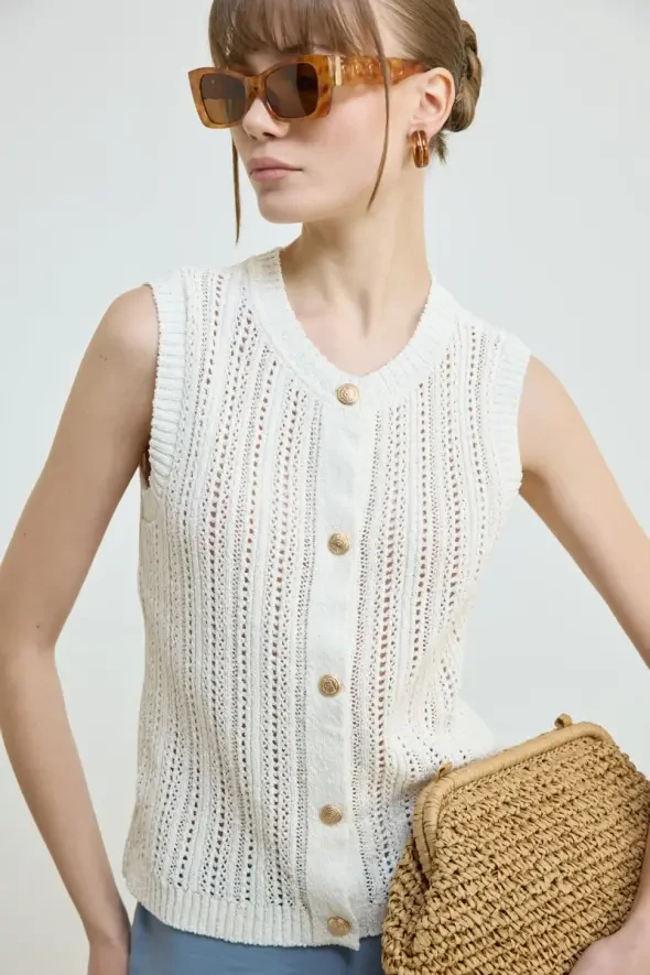 Hasır Clutch Çanta - Kahverengi - 7