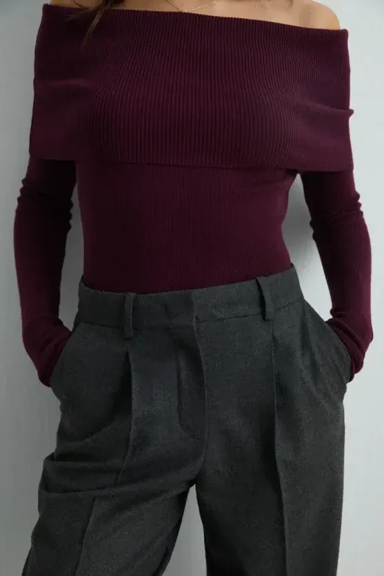 Havuç Kesim Kaşe Pantolon - Gri - 4