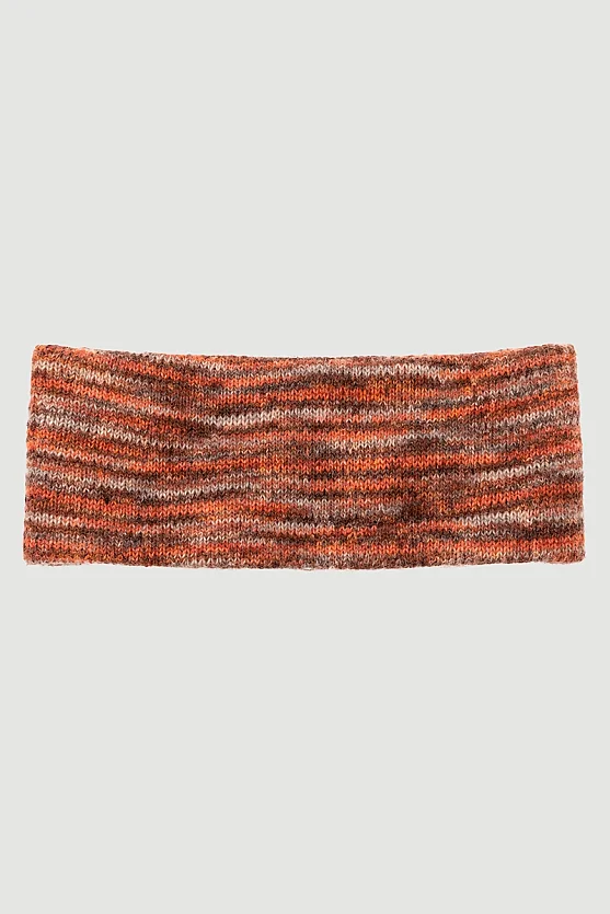 Hayalperest Koleksiyonu Çizgi Yün Triko Bandana - Kahverengi - Gusto