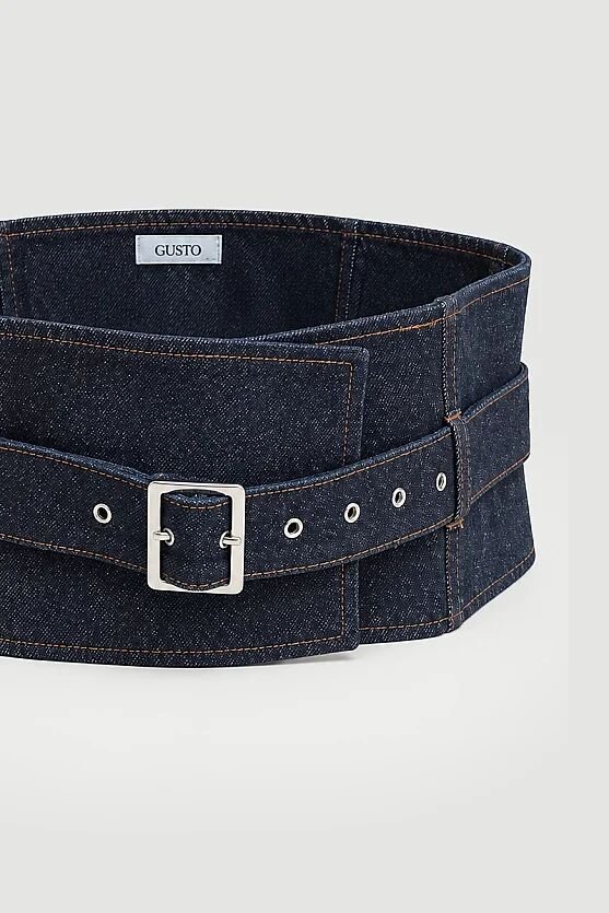 Hayalperest Koleksiyonu Korsajlı Denim Kemer - Lacivert - Gusto