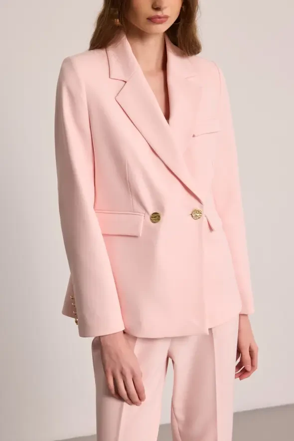 İki Düğmeli Blazer Ceket - Pembe - 3