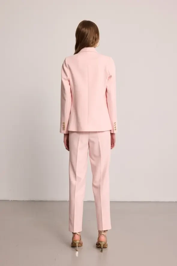 İki Düğmeli Blazer Ceket - Pembe - 4