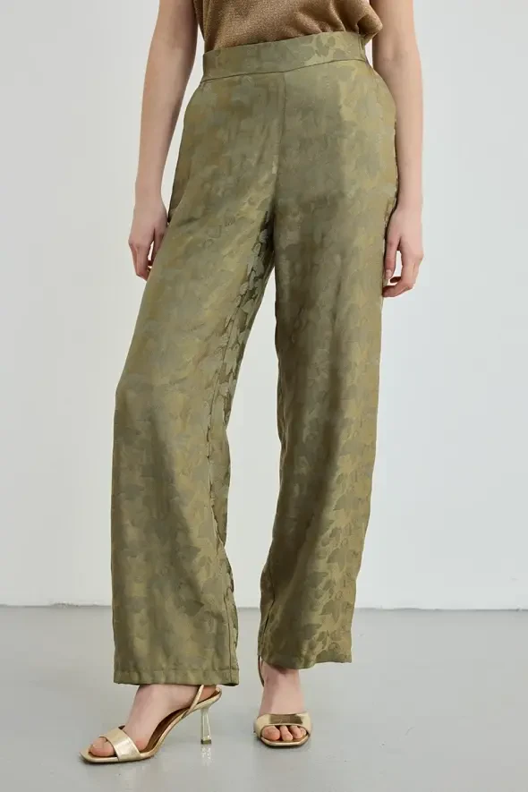 Jakar Desenli Pantolon - Yeşil - 2