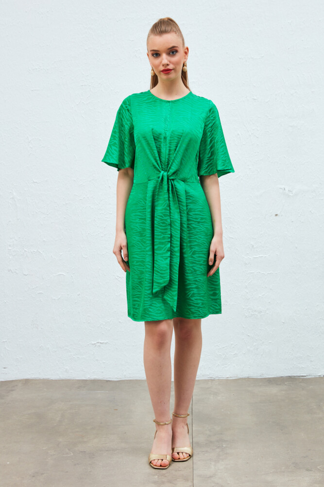Jakar Kumaş Elbise - Yeşil Yeşil