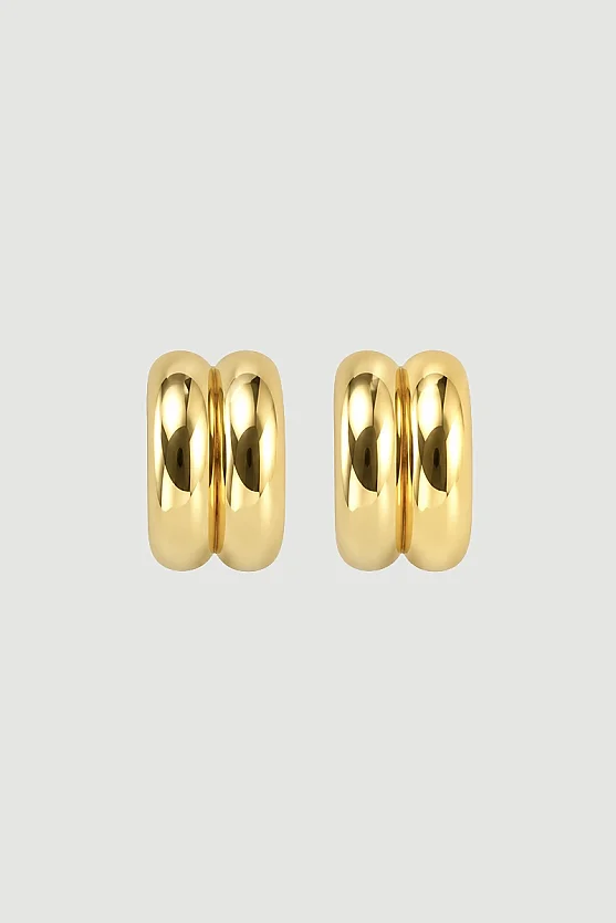 Kabartmalı Küpe - Gold - 2