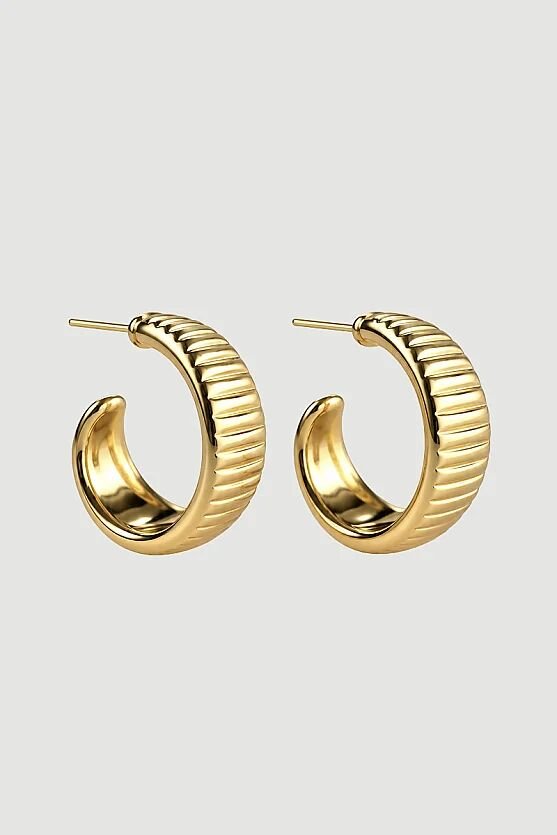 Kabartmalı Küpe - Gold - Gusto