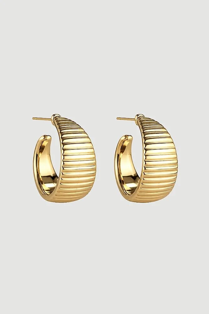 Kabartmalı Küpe - Gold Gold