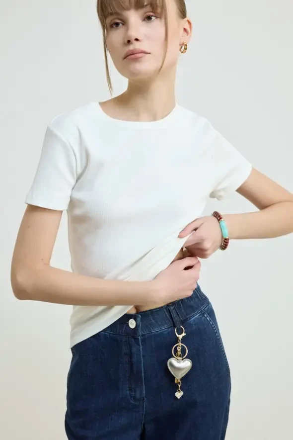 Kalpli Charm Anahtarlık - Gri - 3