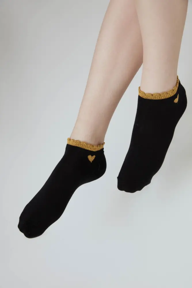 Kalpli Soket Çorap - Siyah Siyah